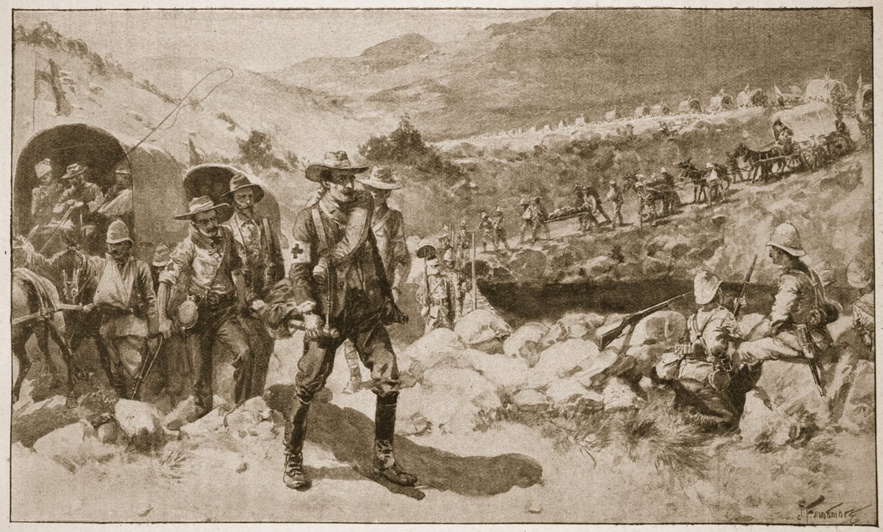 After the Battle: A melancholy return, illustration from 