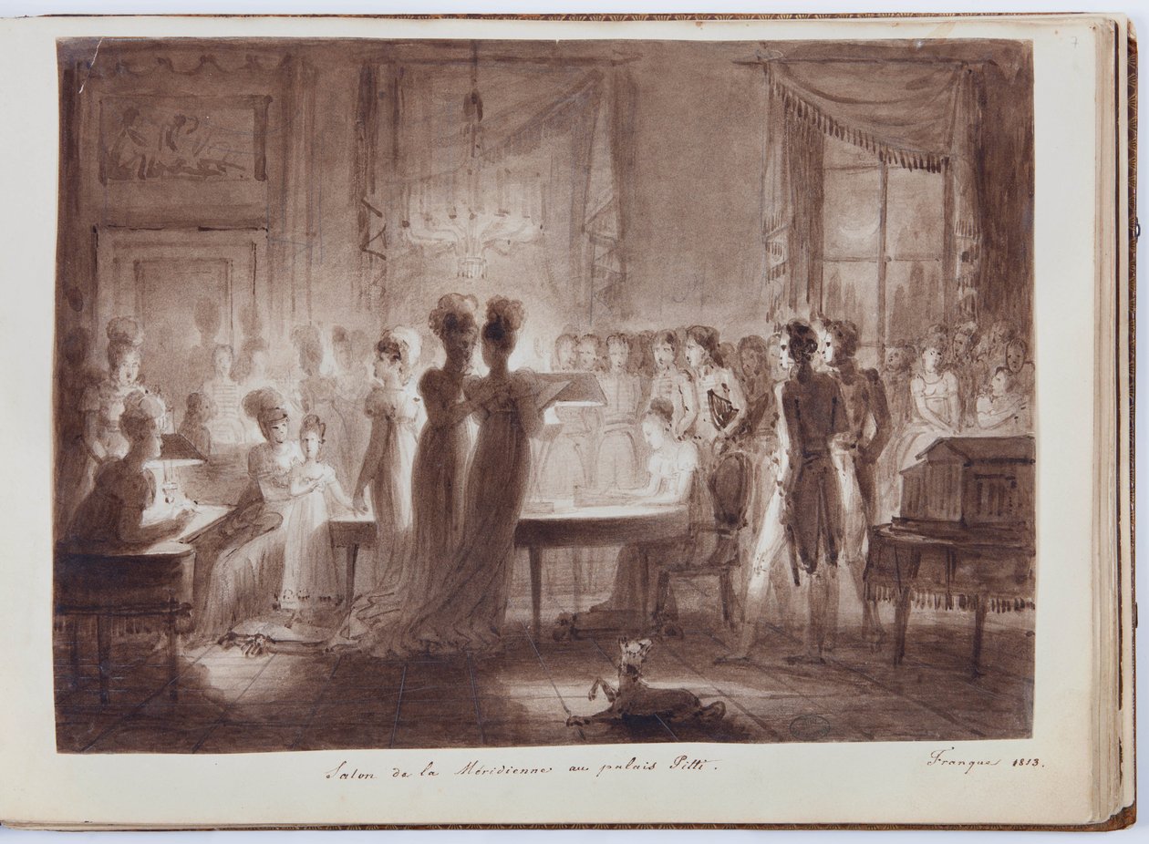 Meridiana Pavilion of the Pitti Palace in Florence, Illustration from the Grand Album of Elisa Bonaparte, 1813 by Joseph Franque