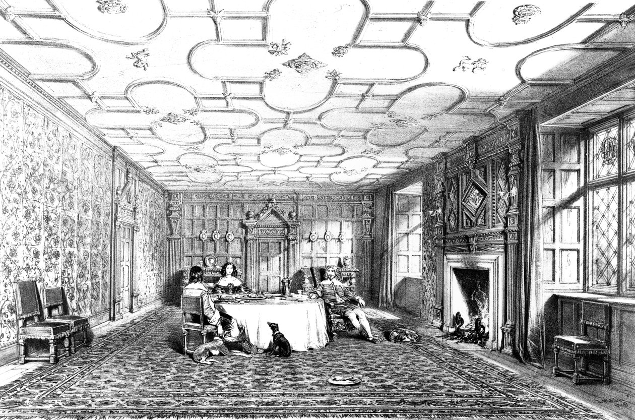 Dining Room, Levens, Westmorland by Joseph Nash