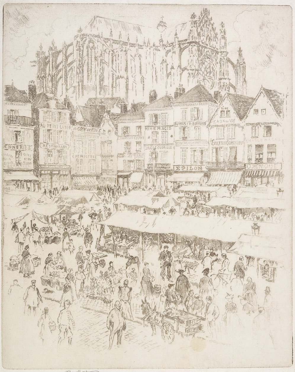La Place, Beauvois by Joseph Pennell