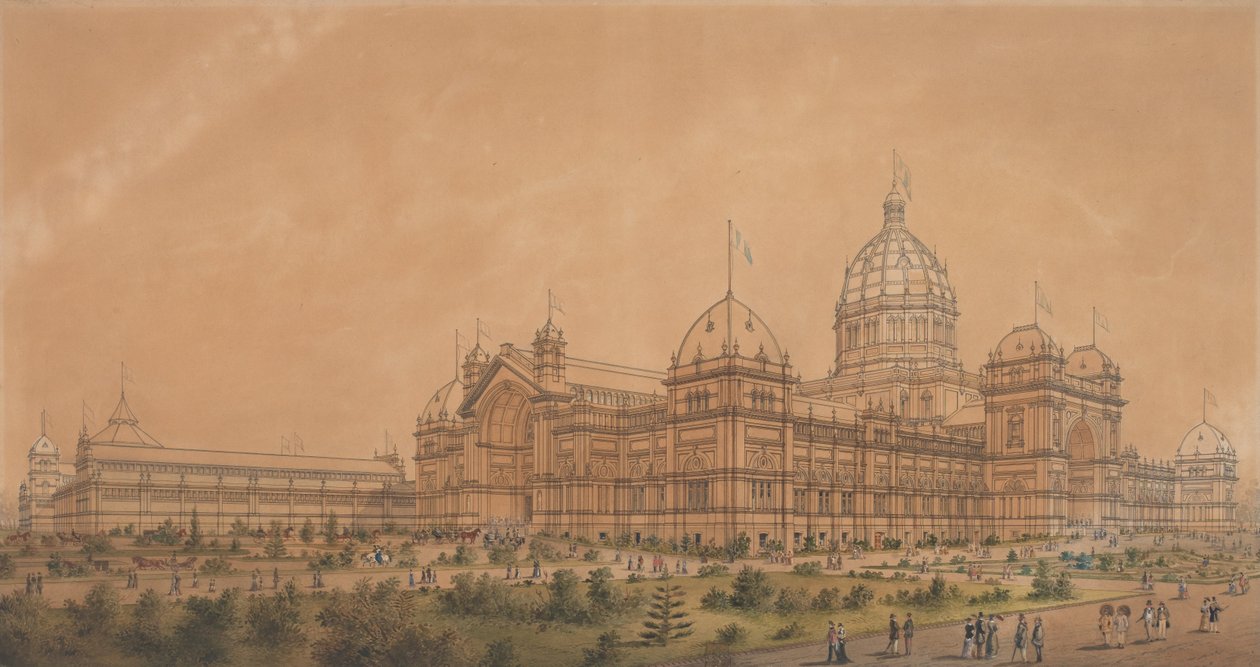 The Exhibition Building Melbourne 1880, the South West Aspect of the Main Hall by Joseph Reed
