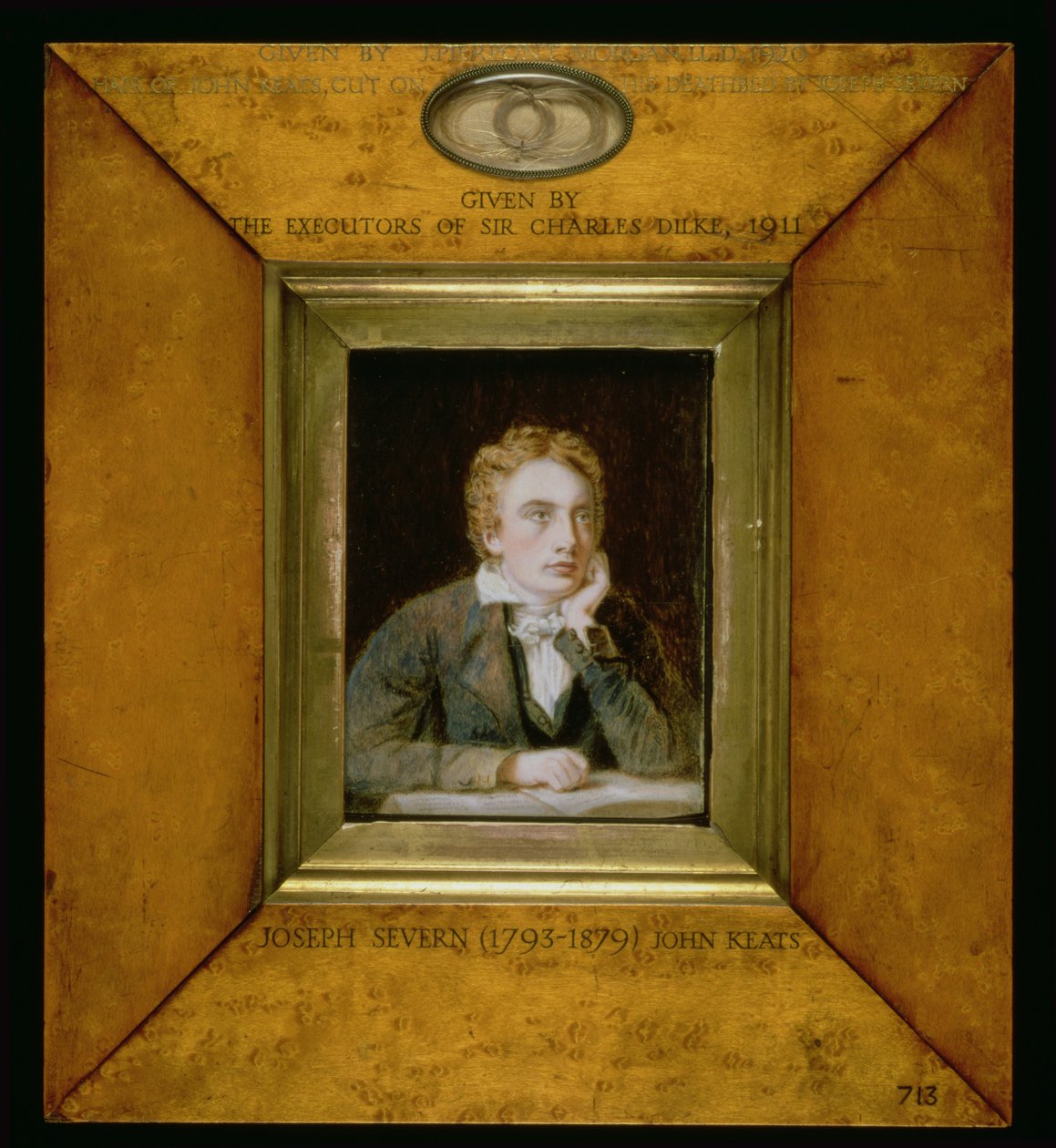 A portrait miniature of John Keats (1795-1821) c.1818 by Joseph Severn