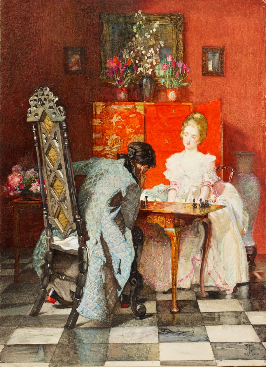 The Chess Players, or Black to Move, 1920 by Joseph Walter West
