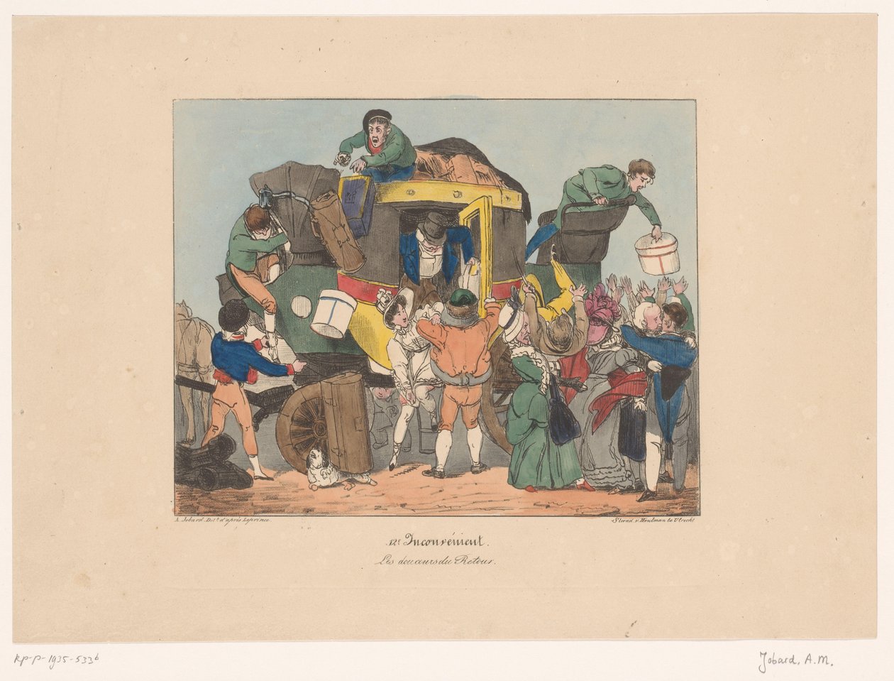 Passengers Disembarking from an Omnibus after Return Journey by Joseph Ambroise Jobard