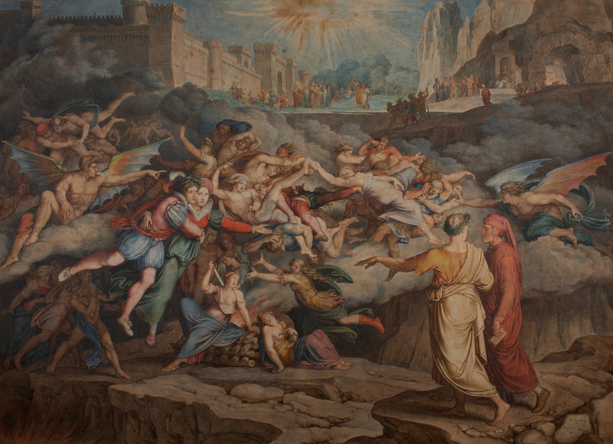 Dante and Virgil in the Second Circle of Hell by Joseph Anton Koch