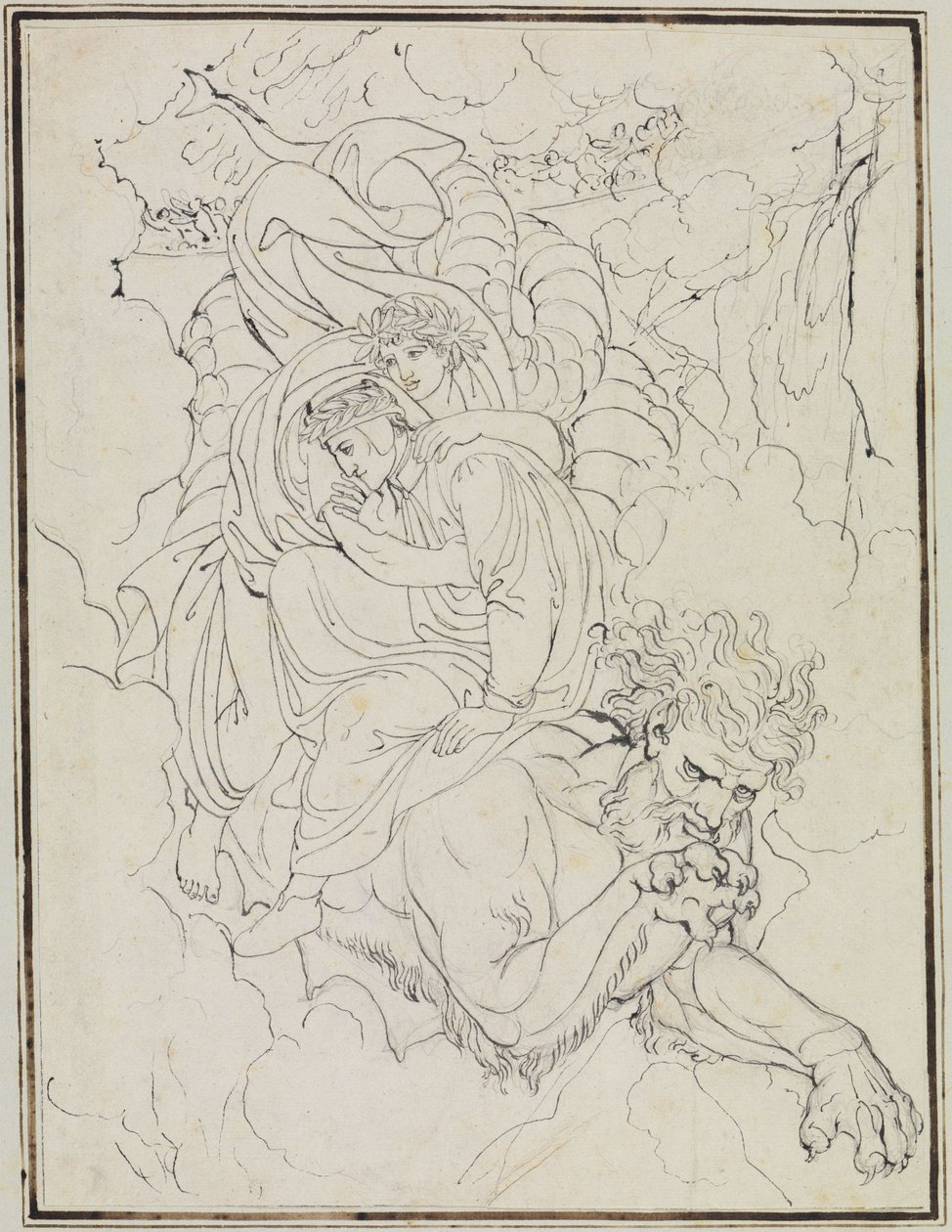 Dante and Virgil on the Back of Geryon (Dante Inferno, Canto 17, V 94) by Joseph Anton Koch