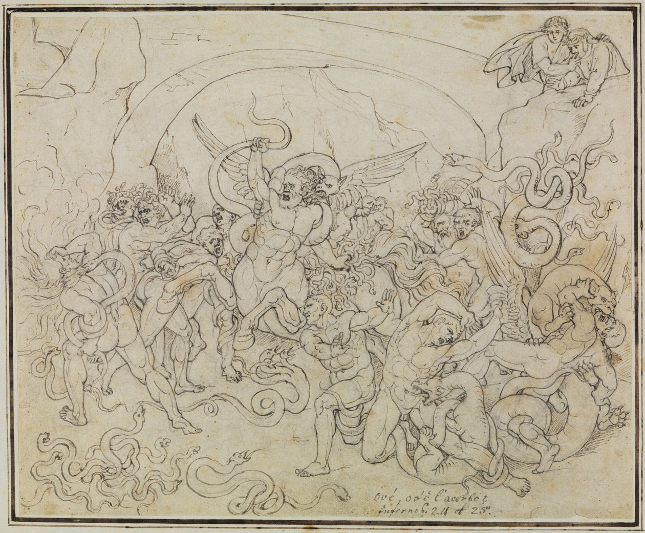 The Punishment of Thieves in the Valley of Snakes and Dragons (Dante Inferno, Canto 25, V 17) by Joseph Anton Koch
