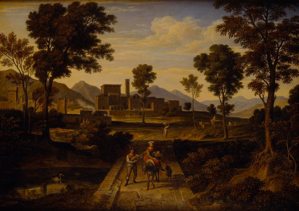 Landscape at Terni with a Bridge over the River by Joseph Anton Koch