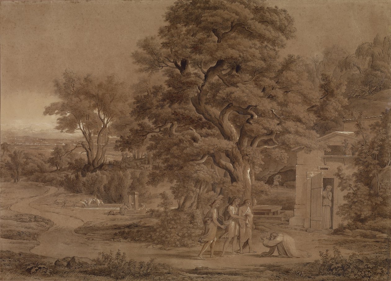 Landscape with Abraham and the Three Angels in the Valley of Mamre by Joseph Anton Koch