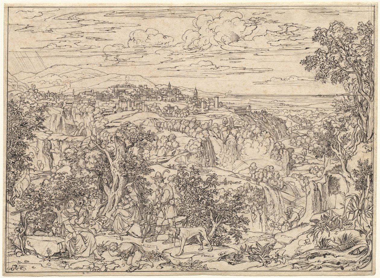 Tivoli and the Waterfalls with Shepherd Families by Joseph Anton Koch