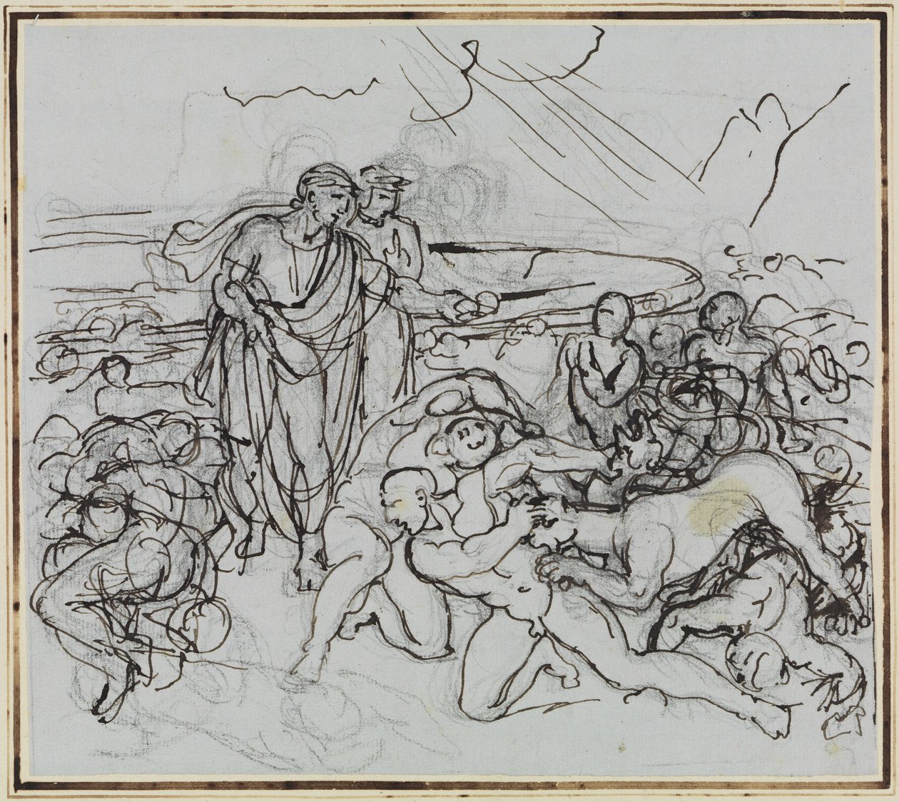 Virgil Pacifies Cerberus (Dante Inferno, Canto 6, V 13) by Joseph Anton Koch