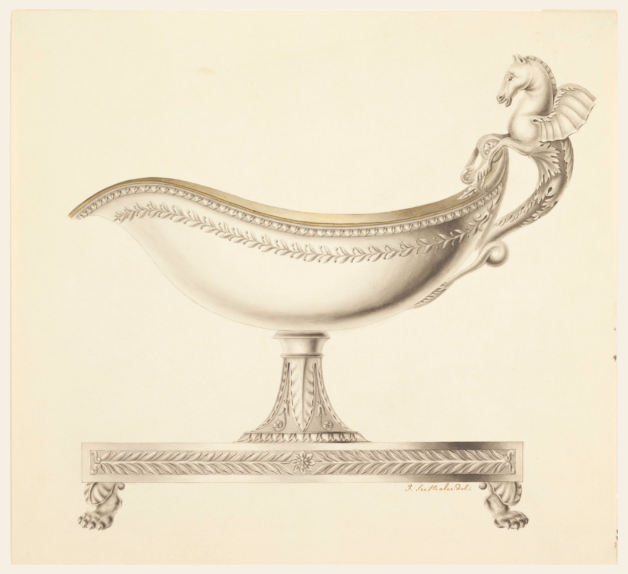 Elevation of a Sauce Boat, 1790–1825 by Joseph Anton Seethaler Ii