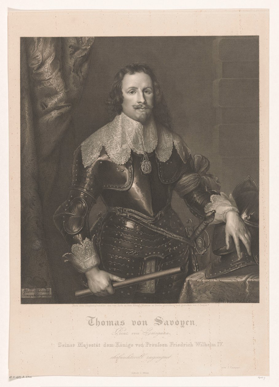 Portrait of Francesco Tommaso of Savoy, Prince of Carignano by Joseph Caspar