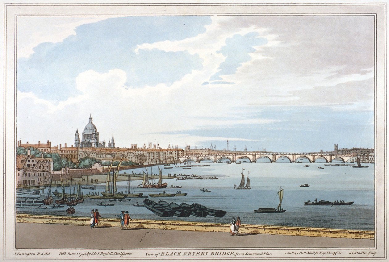 Blackfriars Bridge, London by Joseph Constantine Stadler