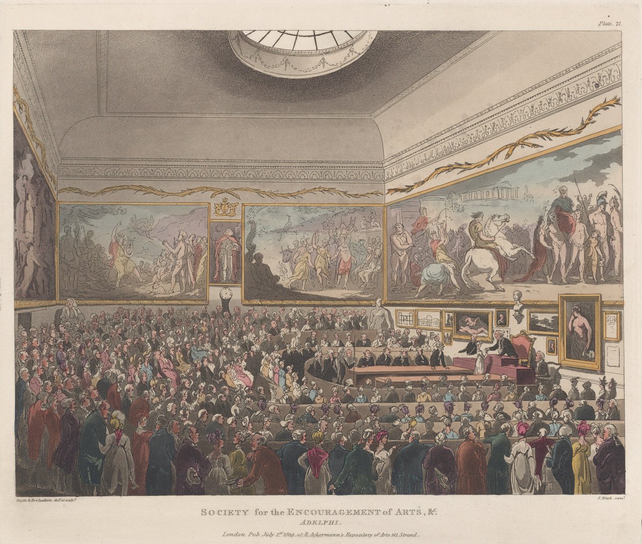Society for the Encouragement of Arts etc., Adelphi, July 1, 1809 by Joseph Constantine Stadler