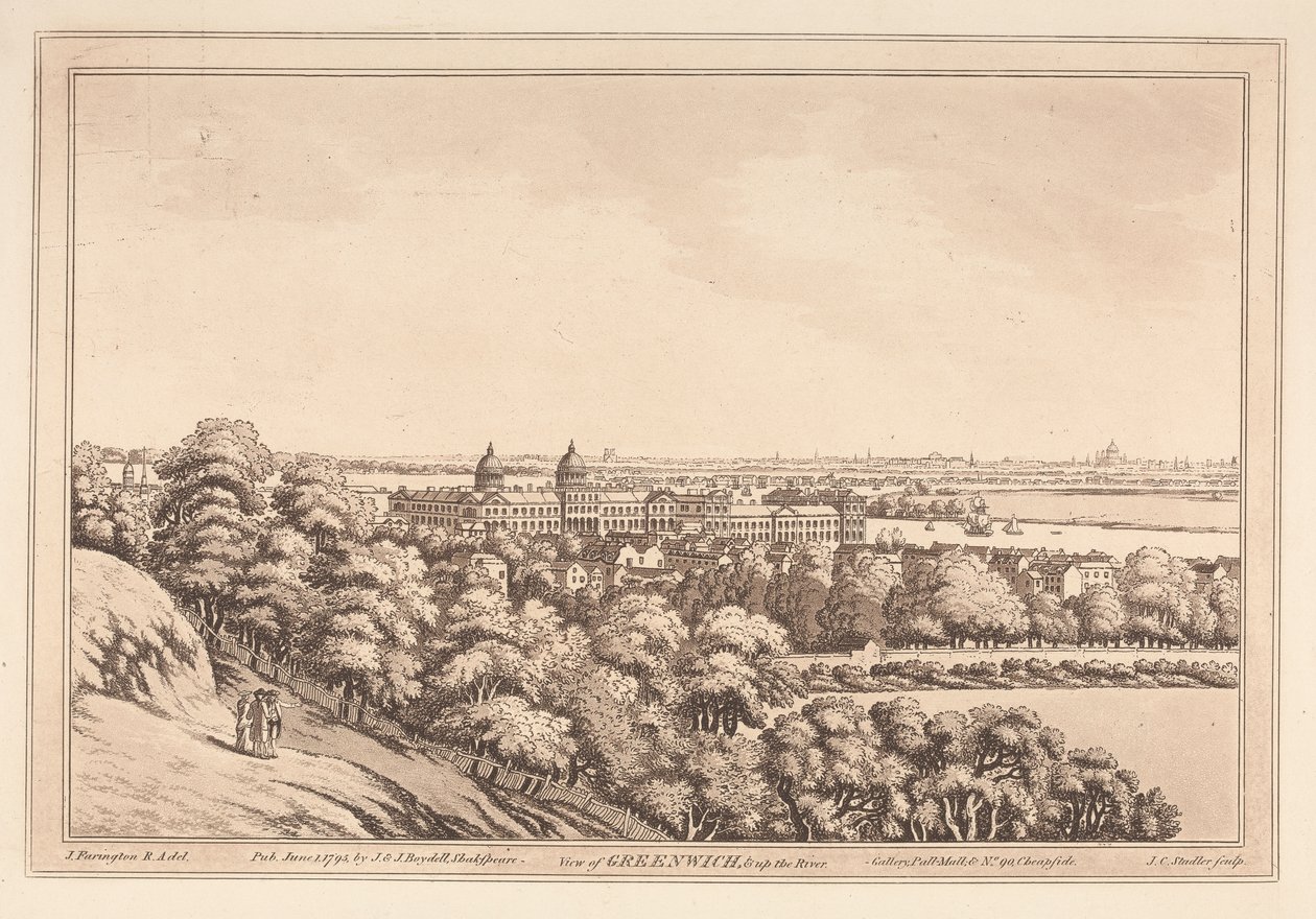 View of Greenwich and Up the River by Joseph Constantine Stadler