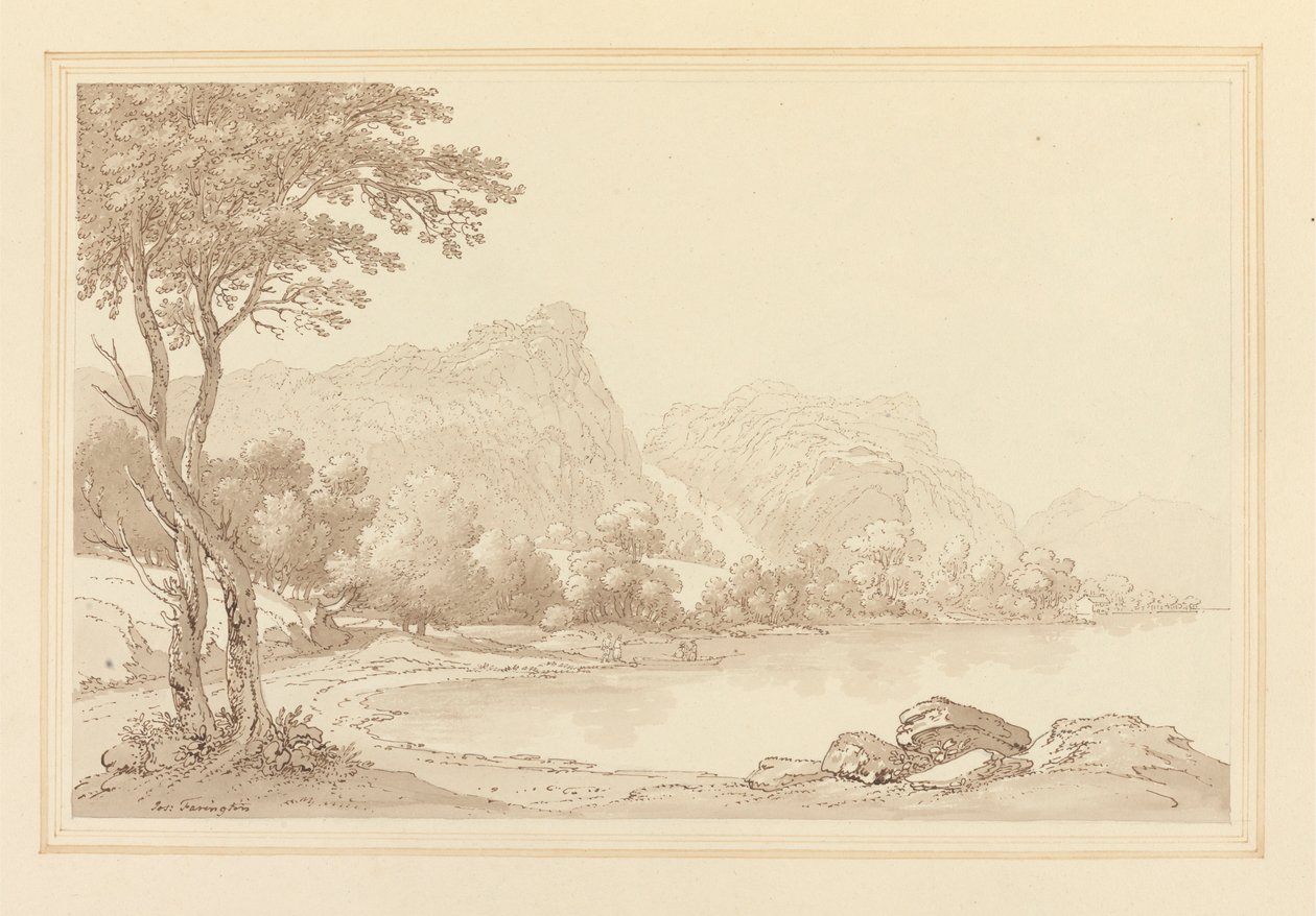 Lodore Rocks Falls Cottage Distant by Joseph Farington