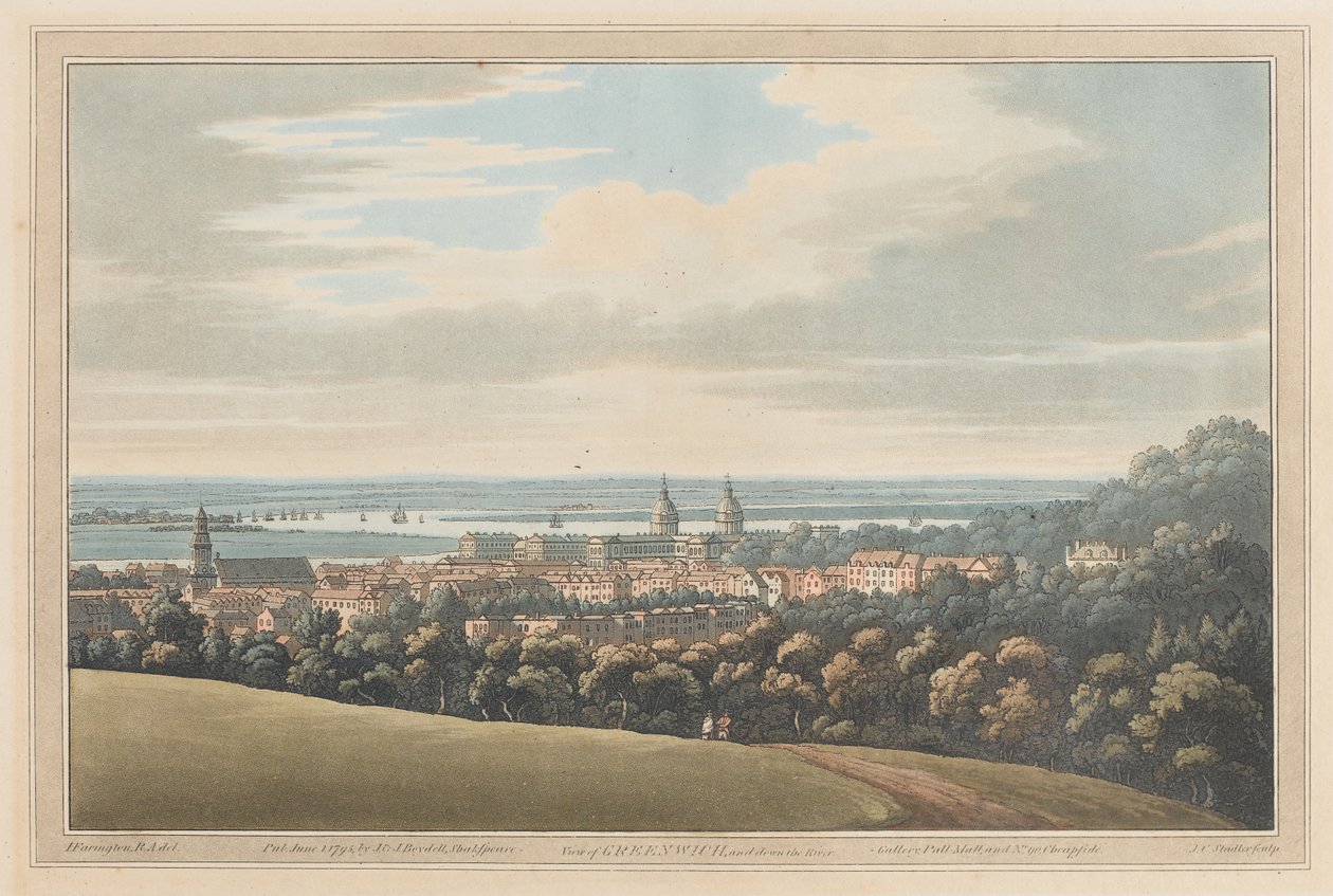 View of Greenwich and Down the River, 1795 by Joseph Farington
