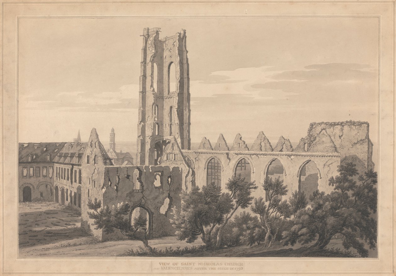 View of St. Nicholas Church at Valenciennes after the Siege by Joseph Farington