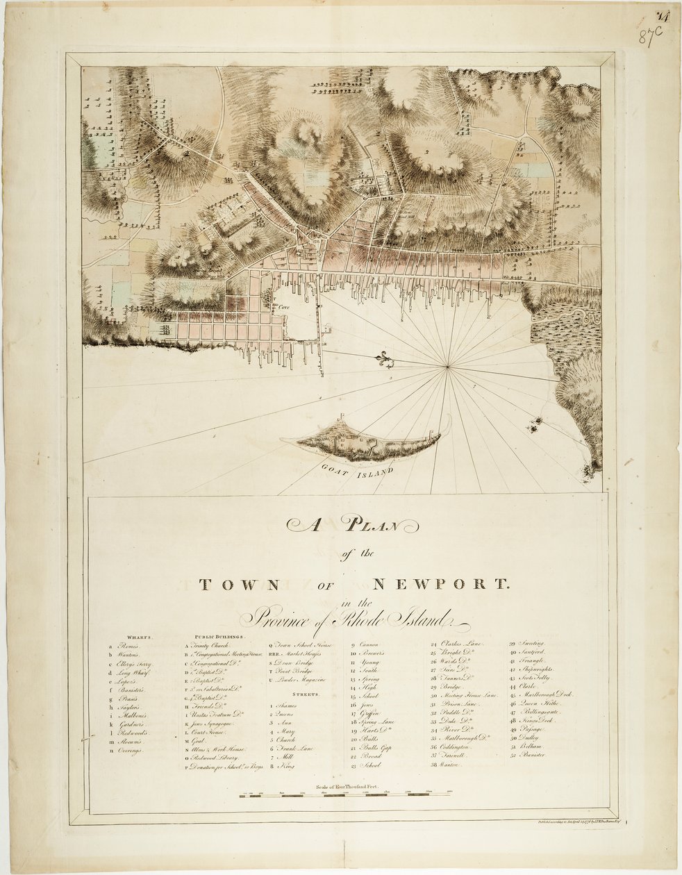 A plan of the town of Newport in the province of Rhode Island by Joseph Frederick Wallet DesBarres