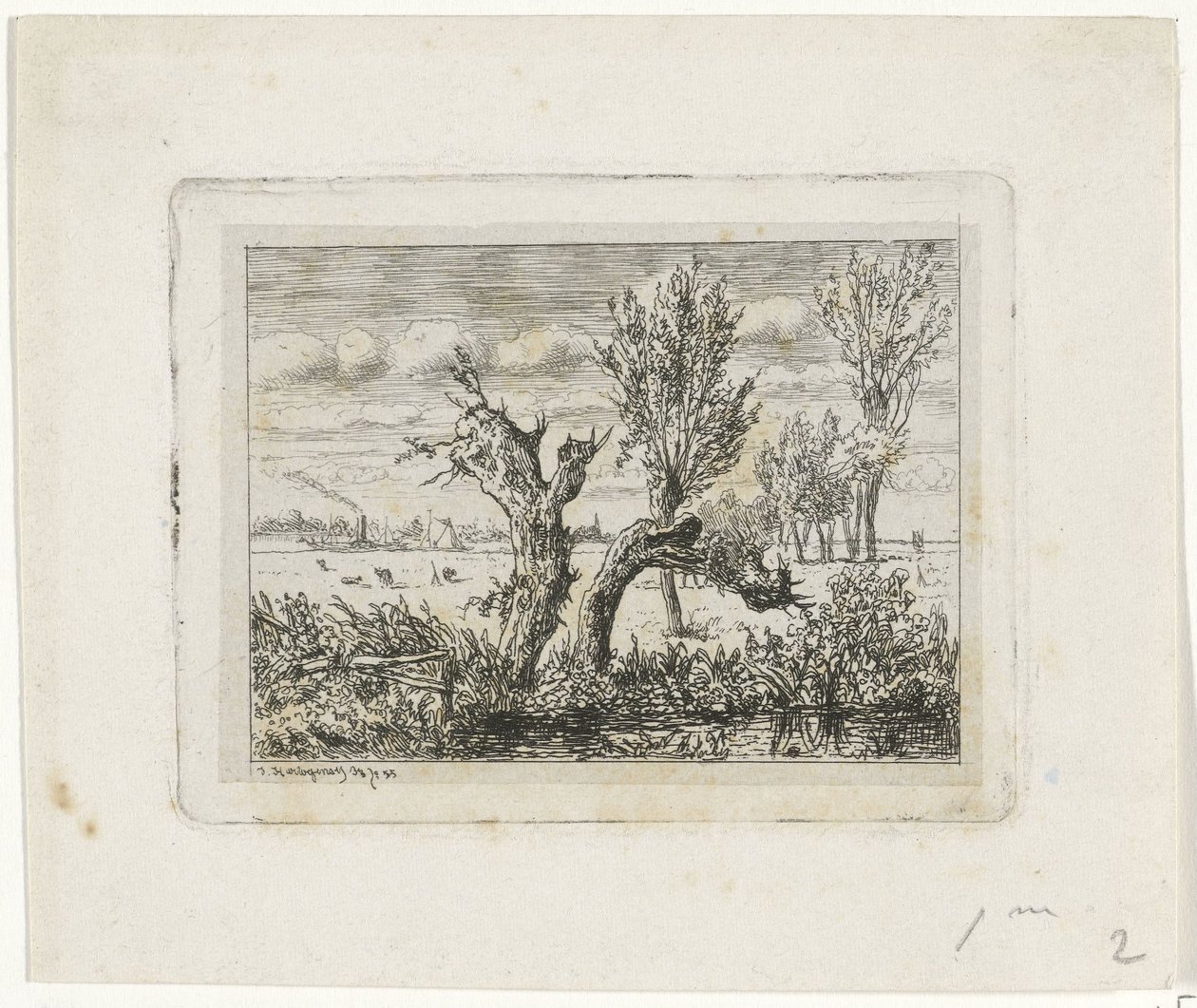 Landscape with Pollard Willows by Joseph Hartogensis