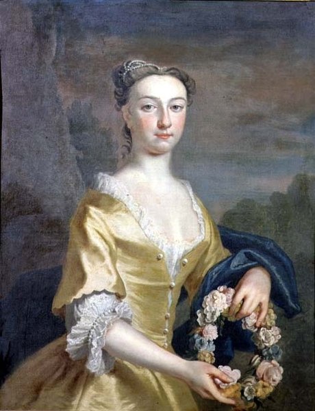 Portrait of a Lady Holding a Floral Wreath by Joseph Highmore