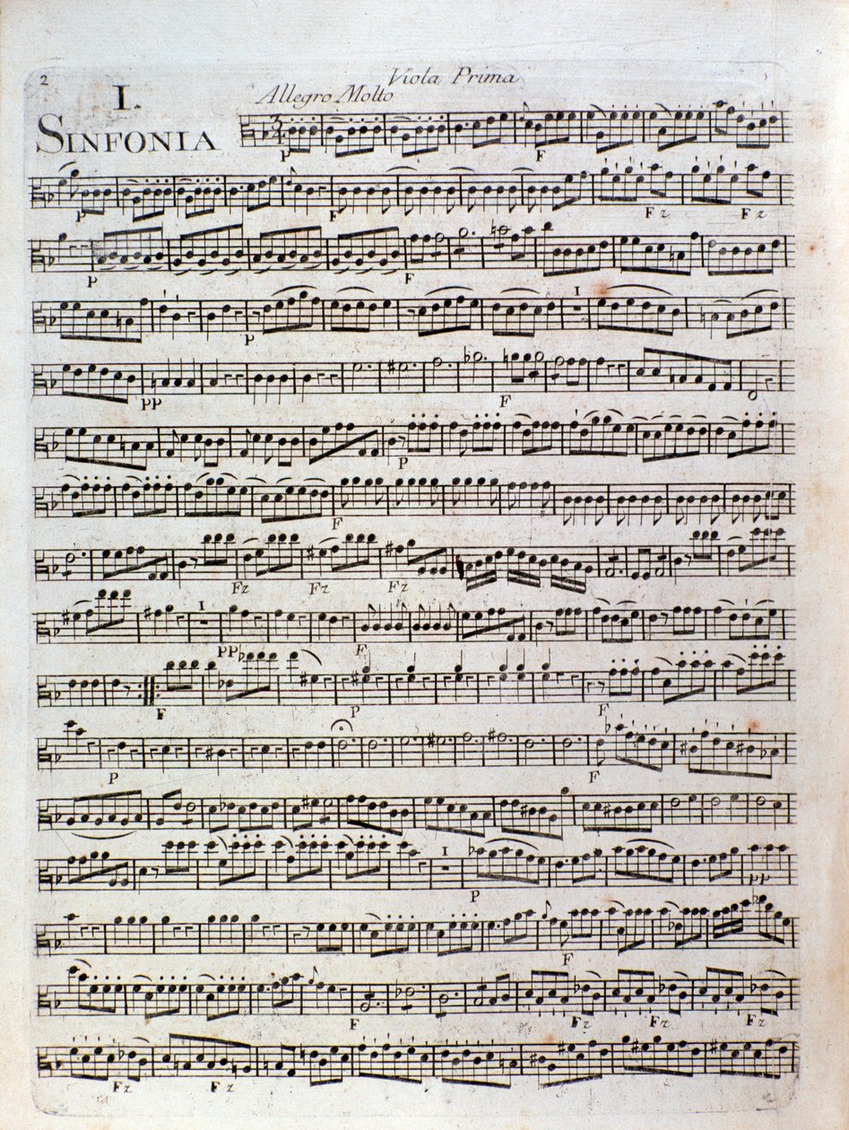 Page of Musical Score of Symphony in C Major by Pleyel by Joseph Ignace Pleyel
