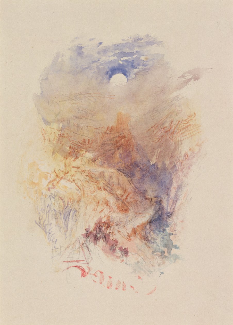A Mountain Pass in Moonlight, c.1845 by Joseph Mallord William Turner