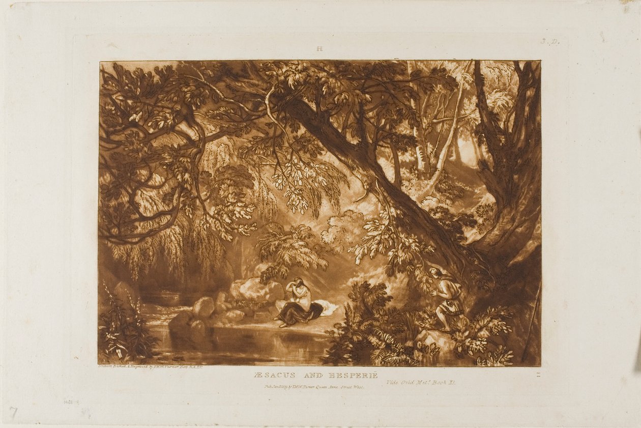 Aesacus and Hesperie, plate 66 from Liber Studiorum by Joseph Mallord William Turner