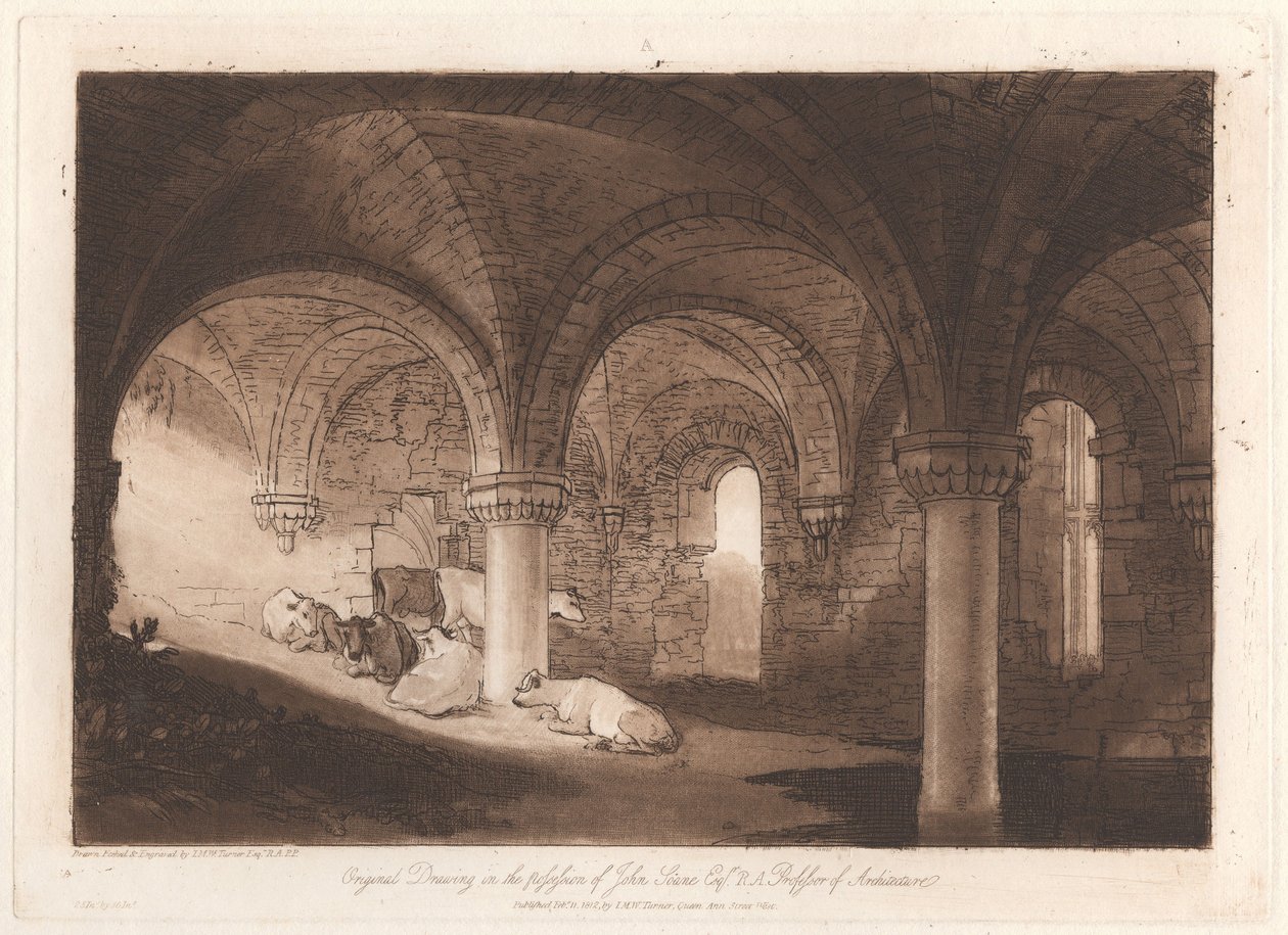 Crypt of Kirkstall Abbey by Joseph Mallord William Turner