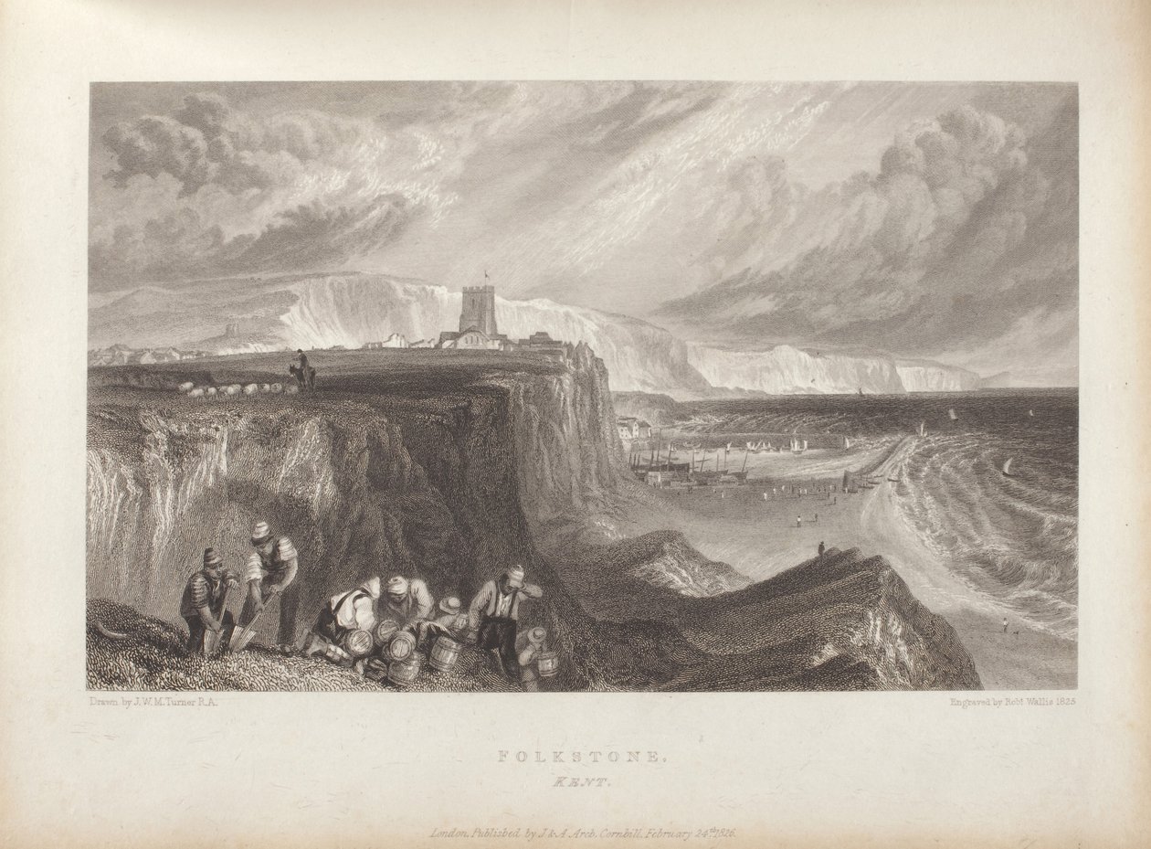 Folkstone, Kent, as bound in Picturesque Views on The Southern Coast of England by Joseph Mallord William Turner