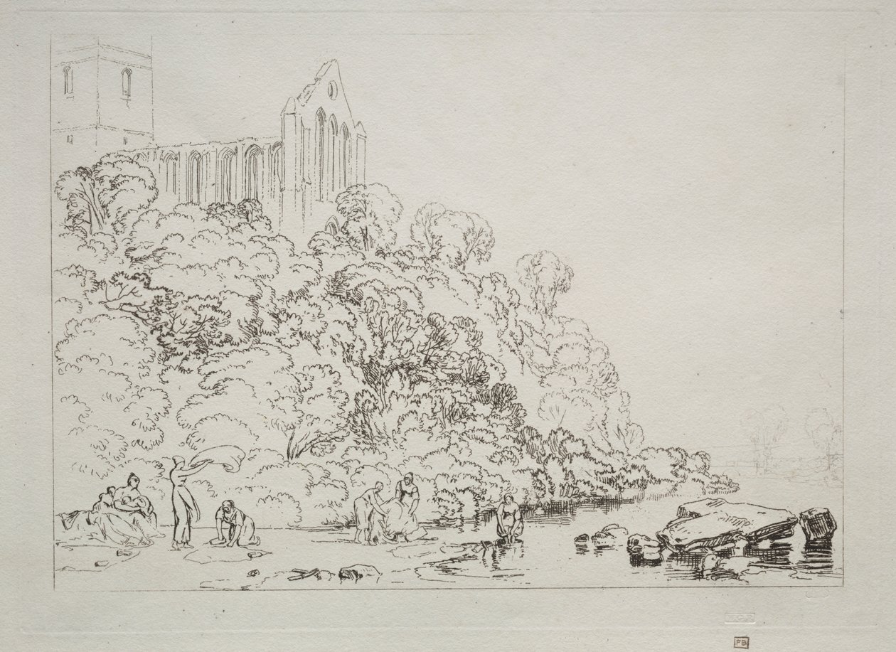 Liber Studiorum: Dumblain Abbey, Scotland by Joseph Mallord William Turner