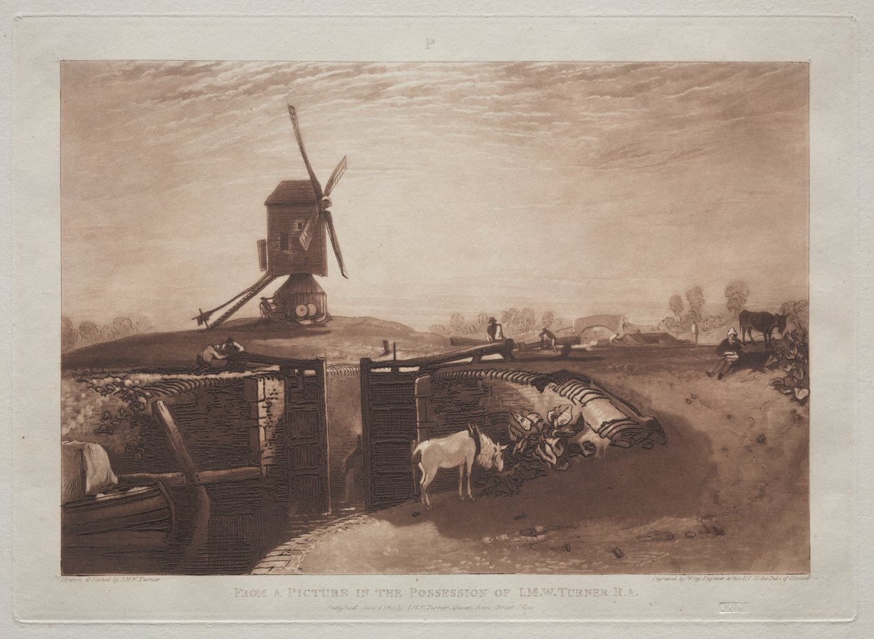 Liber Studiorum: Windmill and Lock by Joseph Mallord William Turner