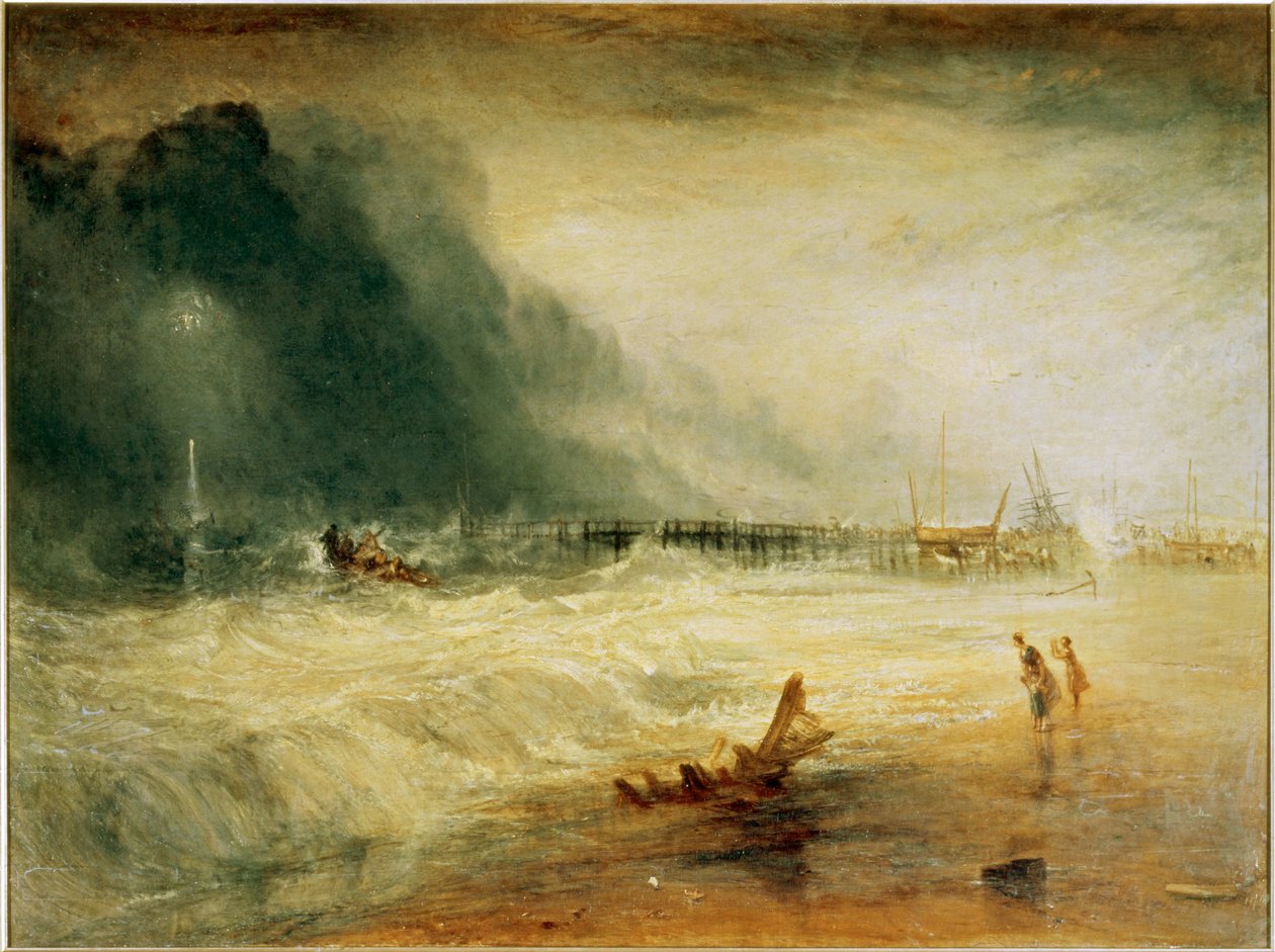 Lifeboat and Manby Apparatus Going to the Aid of a Stranded Vessel Making Signal of Distress by Joseph Mallord William Turner