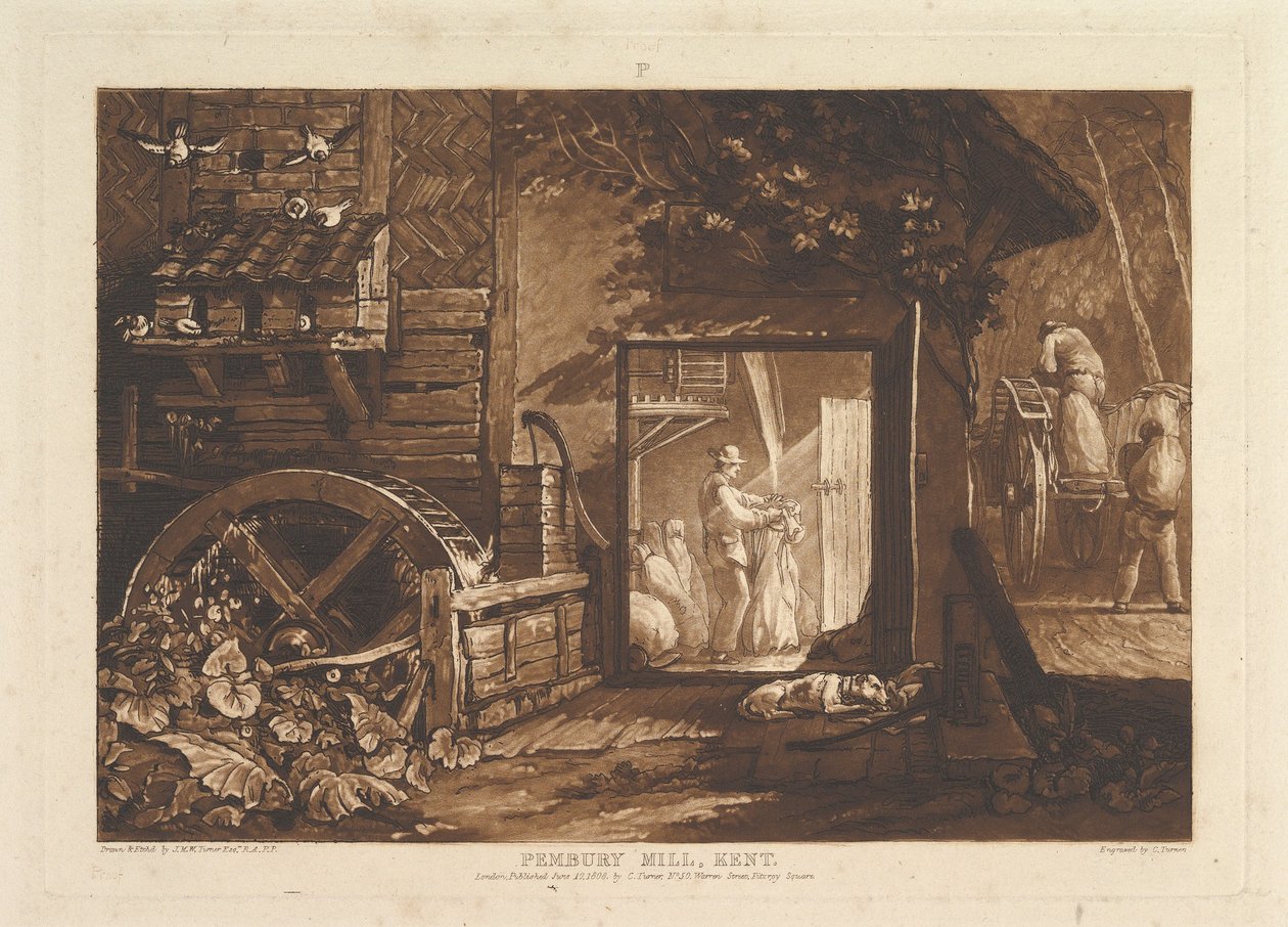 Pembury Mill, Kent Liber Studiorum, part III, plate 12 by Joseph Mallord William Turner