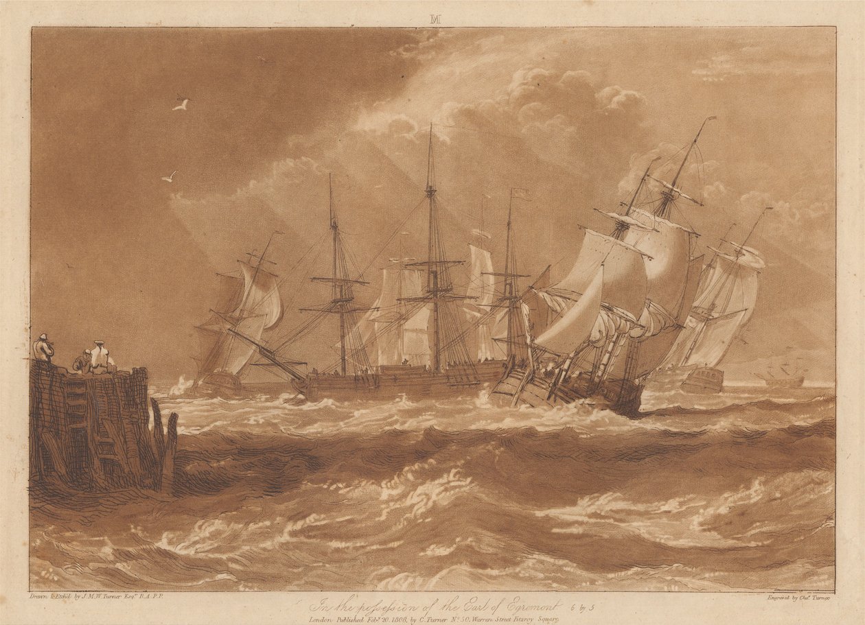 Ships in a Breeze by Joseph Mallord William Turner