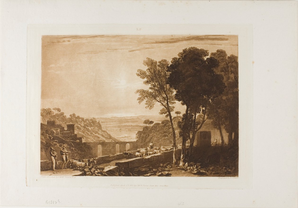 The Bridge and Goats, Plate 43 from Liber Studiorum by Joseph Mallord William Turner
