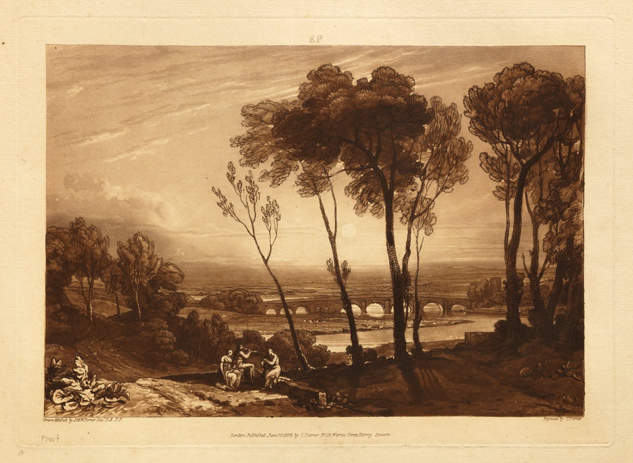 The Bridge in Middle Distance by Joseph Mallord William Turner