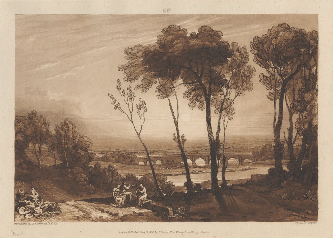 The Bridge in Middle Distance by Joseph Mallord William Turner