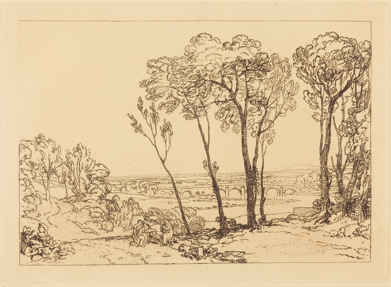 The Bridge in Middle Distance by Joseph Mallord William Turner