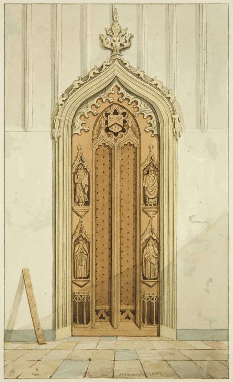 Doors made by Clarke, on each side of the altar of St Mark