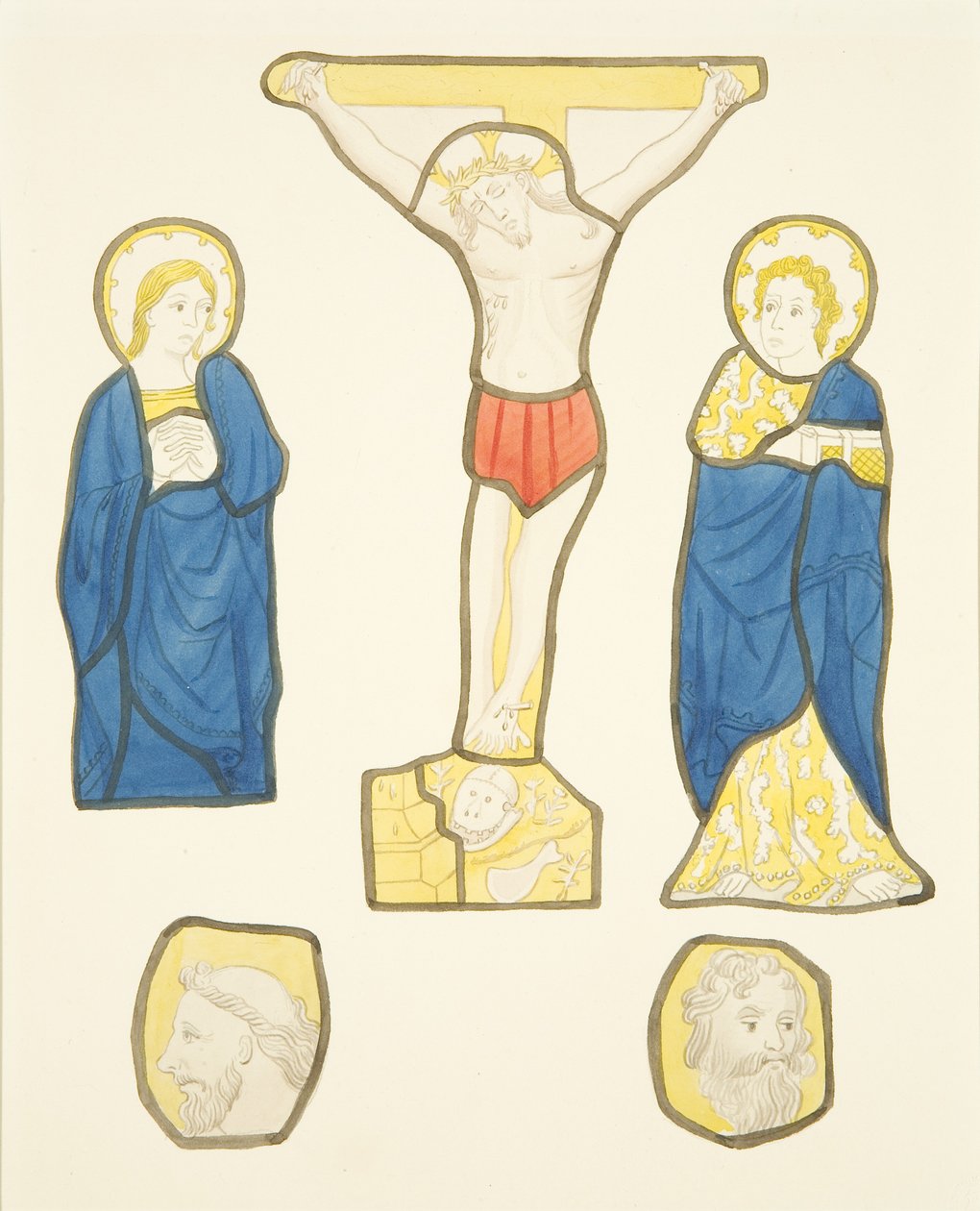 Figures in stained glass in private window in Bishop