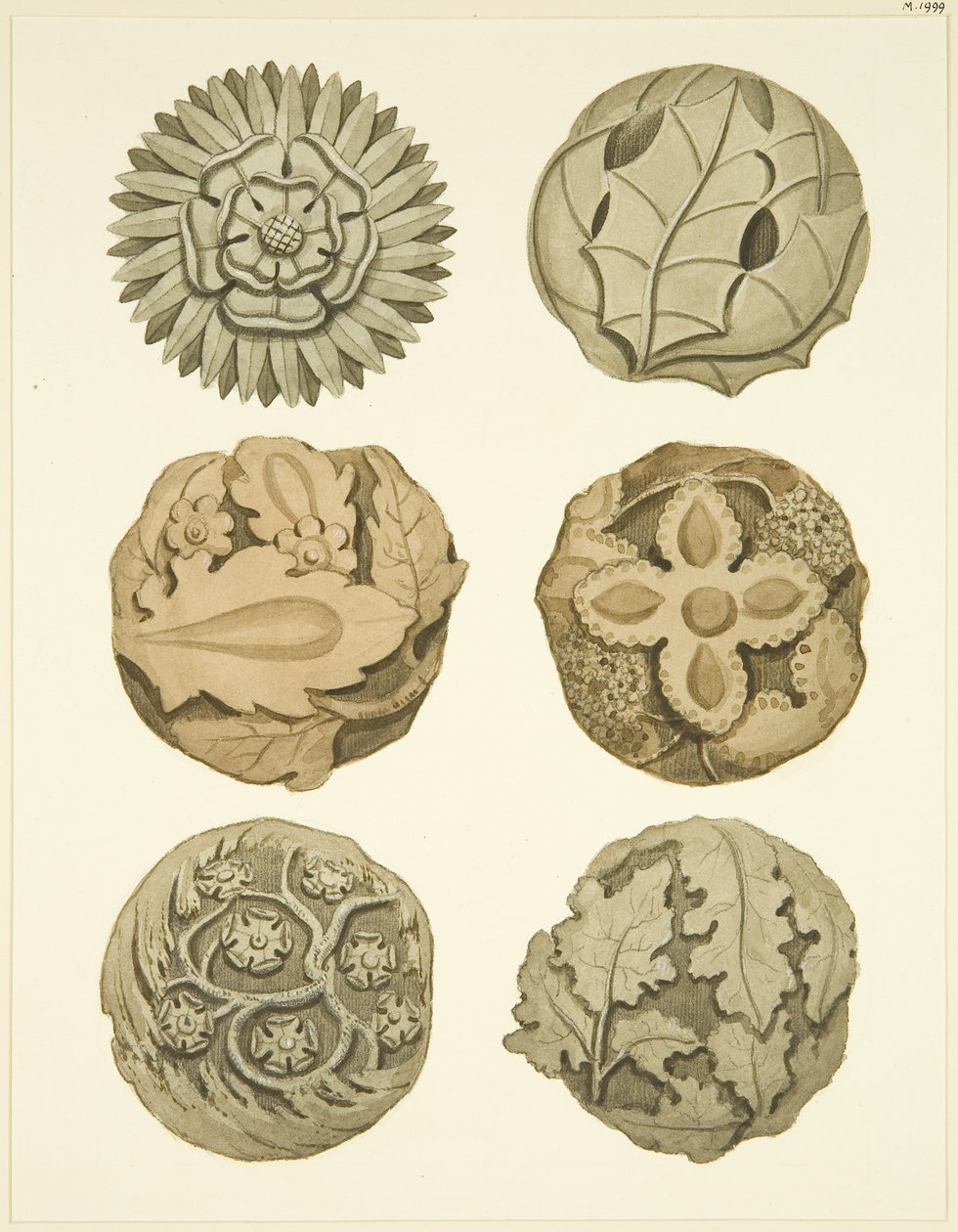Groin Stones (Bosses) in Ceiling of Redcliffe Church by Joseph Manning