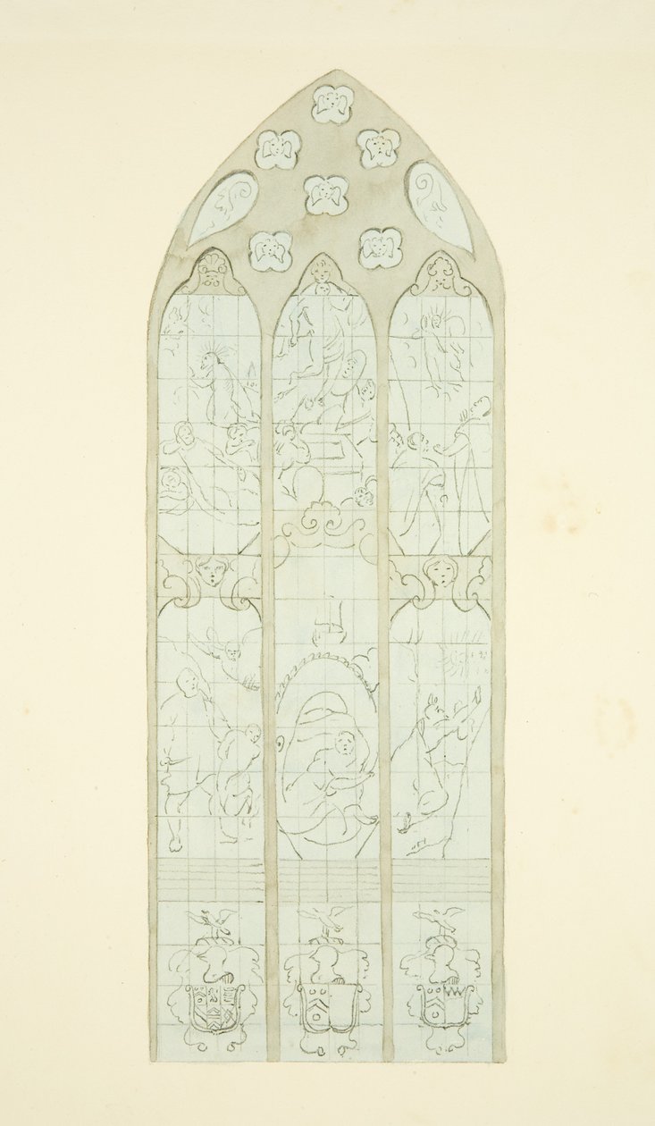 Stained Glass Window at East End of the North Aisle of Bristol Cathedral by Joseph Manning