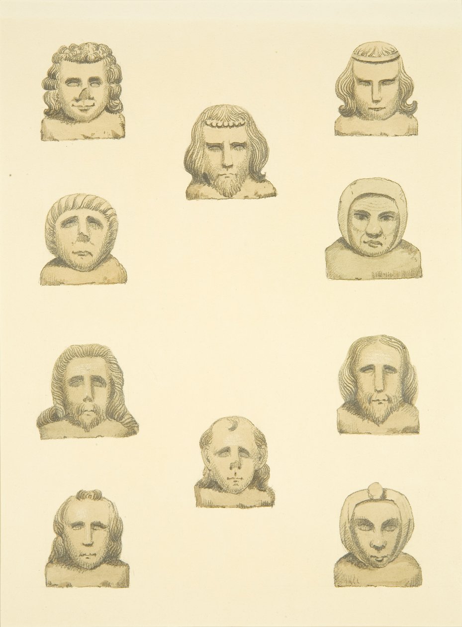 Ten Heads in Frieze Around North Porch of St Mary Redcliffe by Joseph Manning