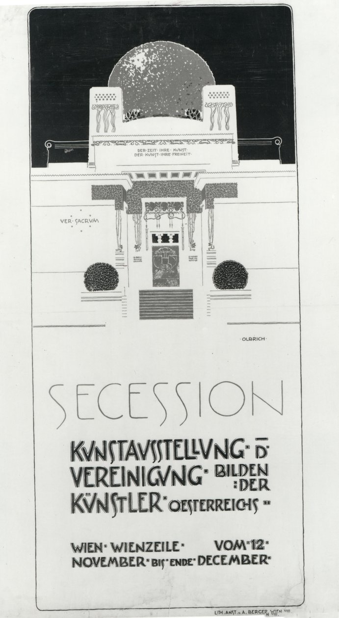 Poster Advertising Secession Exhibition of Austrian Artists, 1898 by Joseph Maria Olbrich