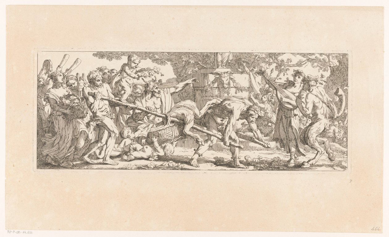 Offering to Bacchus (series title: The Labors of the Vintage) by Joseph Marie Vien (I)