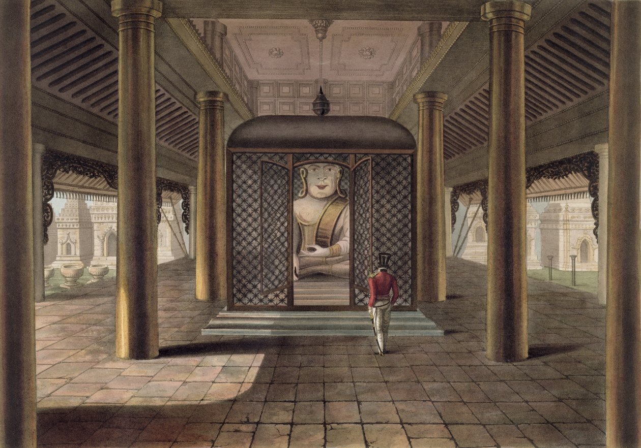 A Soldier Standing in a Rangoon Temple by Joseph Moore