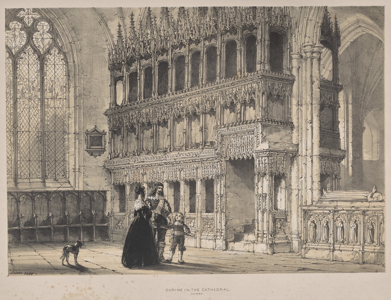 Architecture of the Middle Ages: Shrine of St. Fridswode, Cathedral, Oxford by Joseph Nash