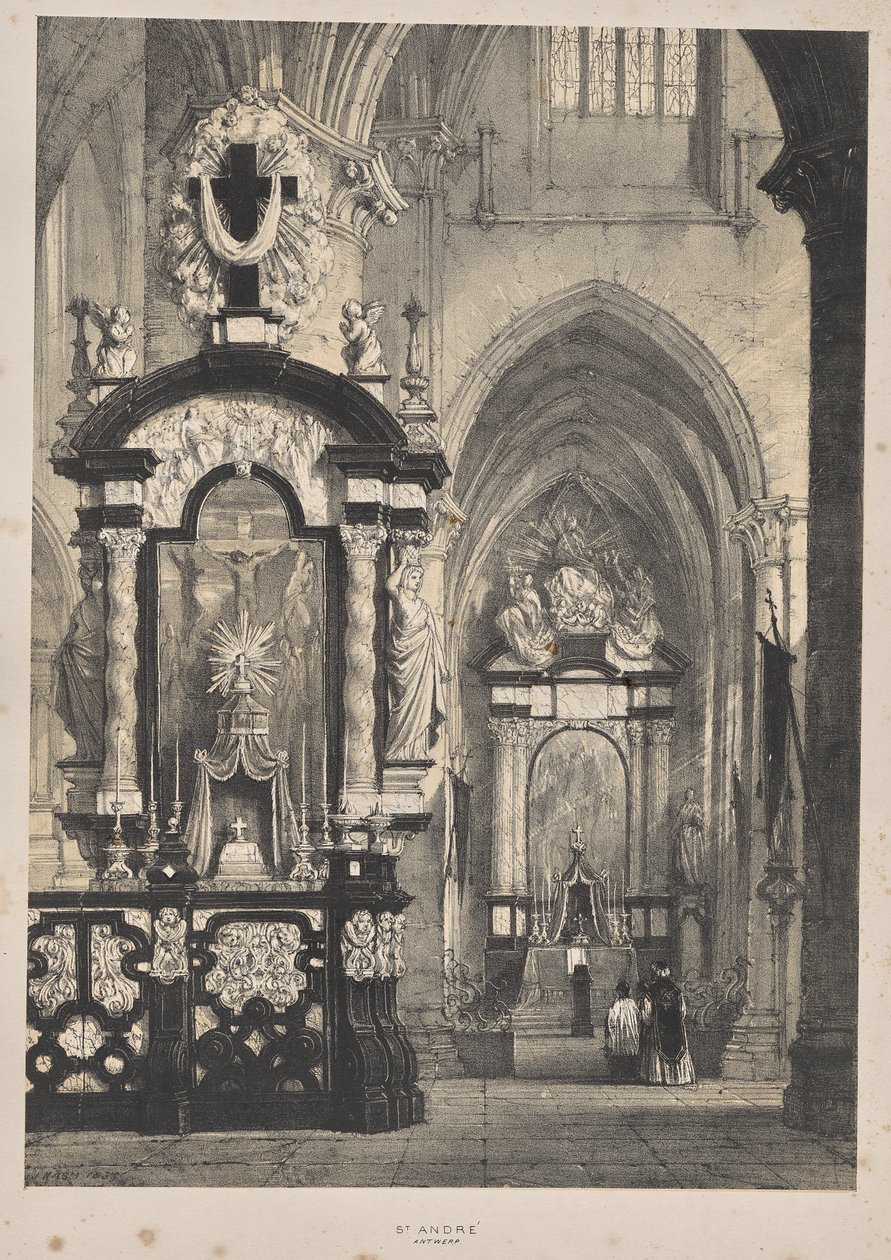 Architecture of the Middle Ages: St. Andre, Antwerp by Joseph Nash